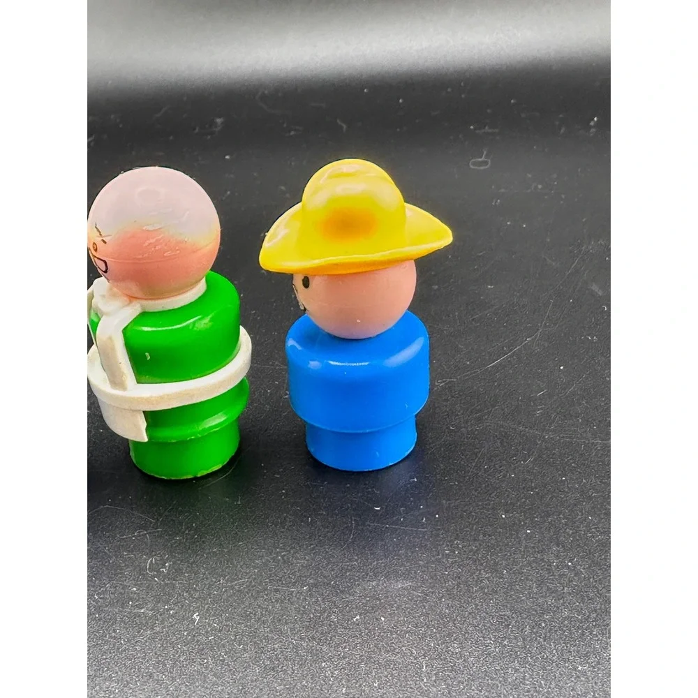 Vtg Fisher Price‎ Little People Mom Farmer Mr. Hooper Grandpa READ 1970s